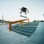 Christopher Khan, kickflip over rail